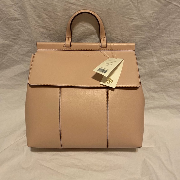 Tory Burch Block-T Satchel (Shell Pink/Goan Sand)